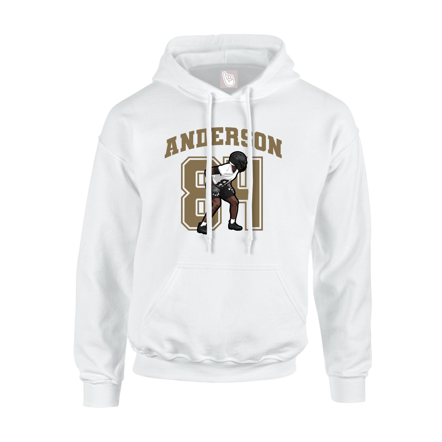 Youth Hoodie — Number in White