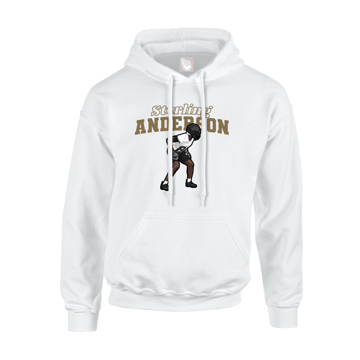 Hoodie — Name Arch in White
