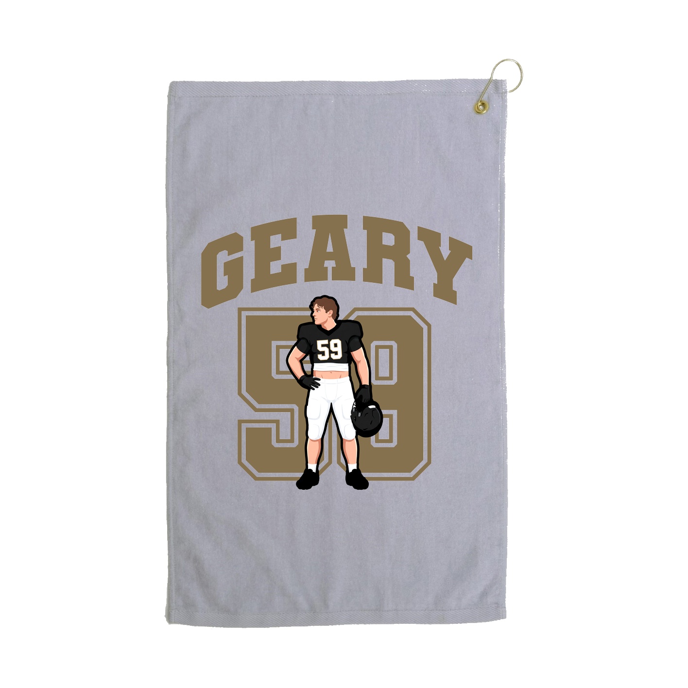 Golf Towel — Number in Grey