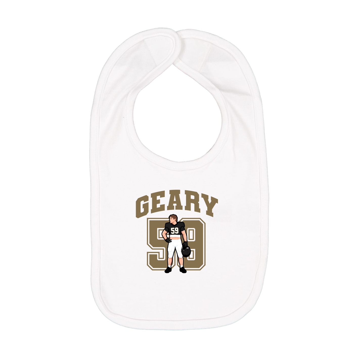 Infant Bib — Number in White
