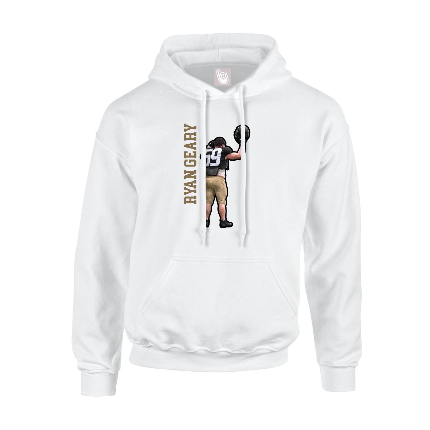 Youth Hoodie — Name Vertical in White