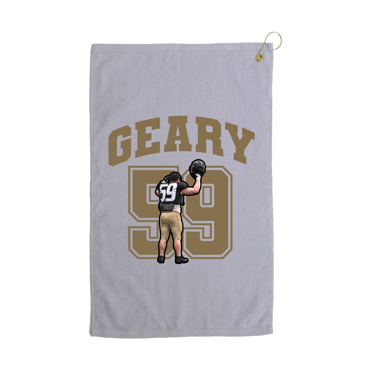 Golf Towel — Number in Grey