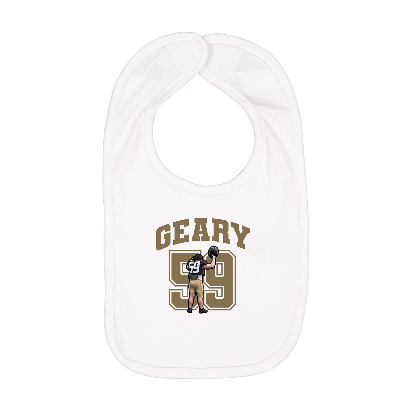 Infant Bib — Number in White