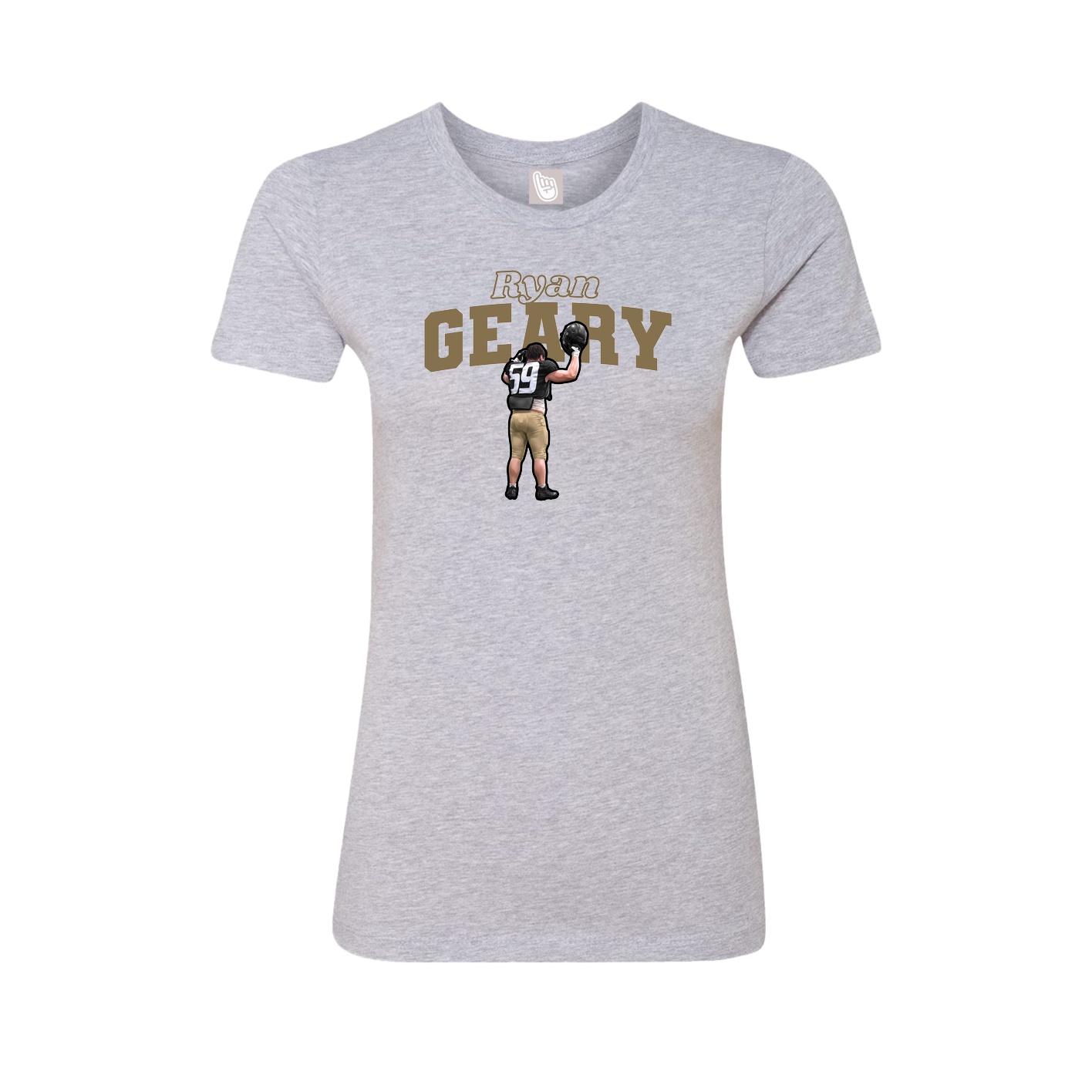 Fitted Women's Tee — Name Arch in Grey