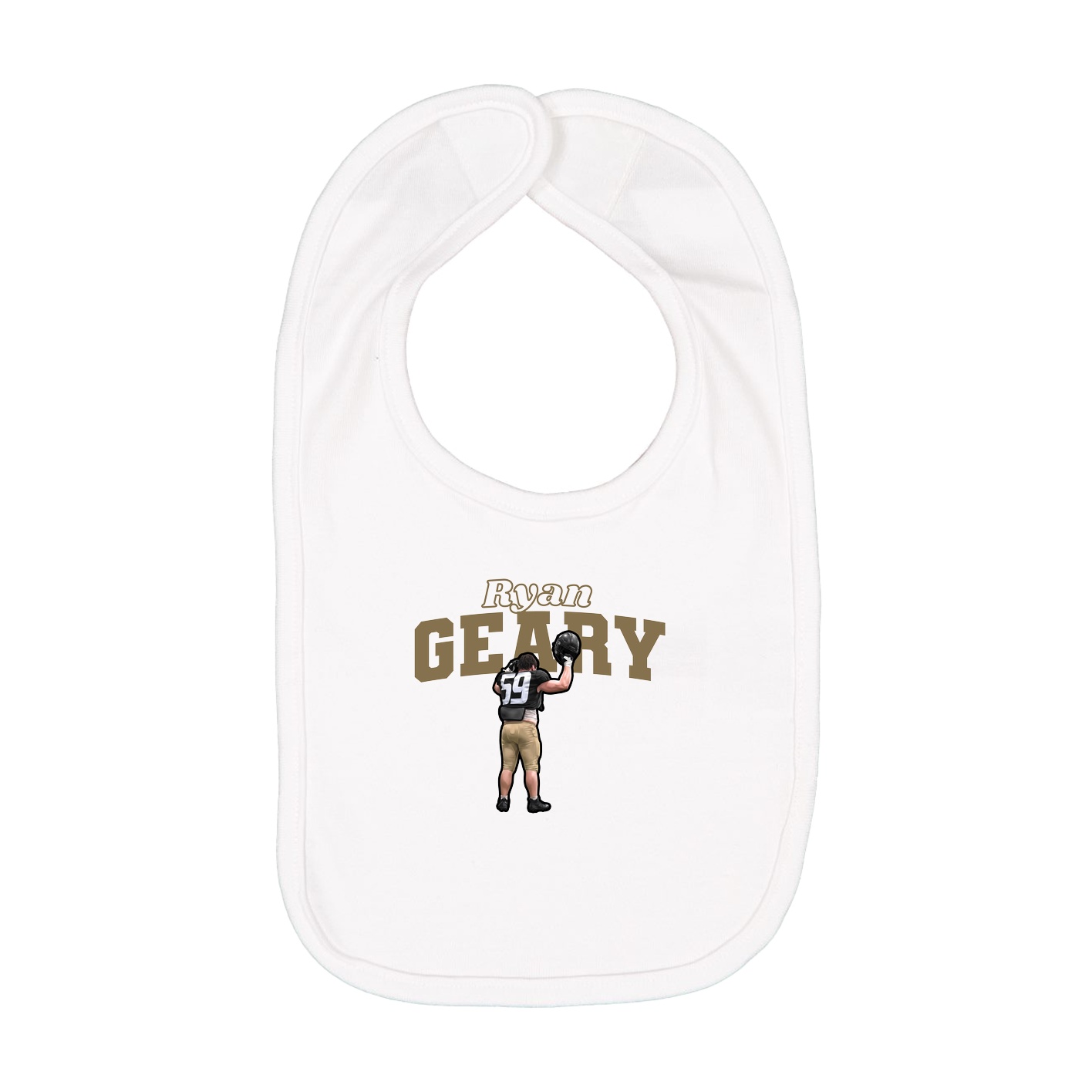Infant Bib — Name Arch in White