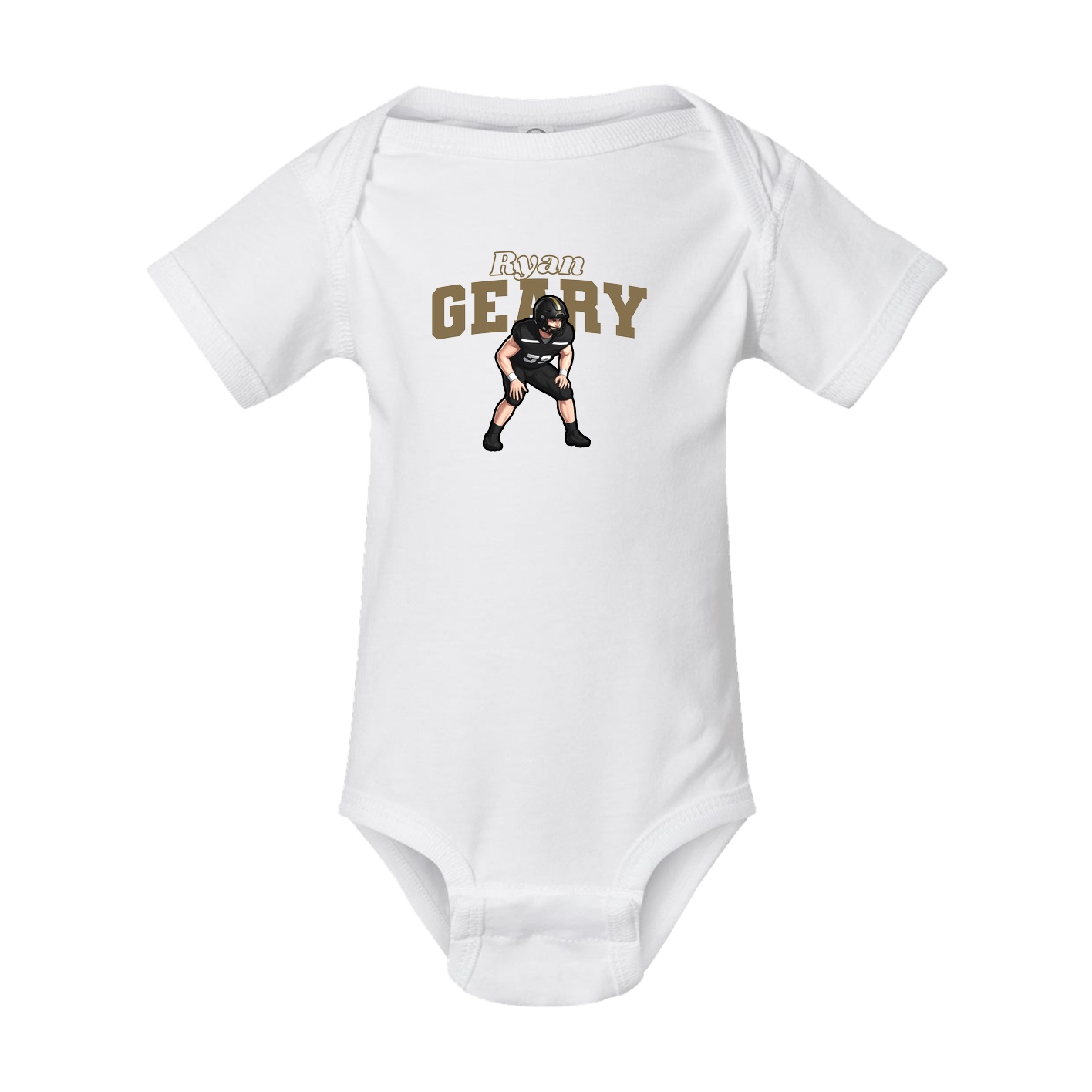 Baby Onesie — Name Arch in White