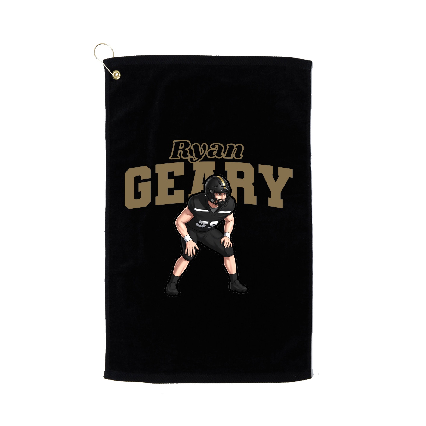 Golf Towel — Name Arch in Black