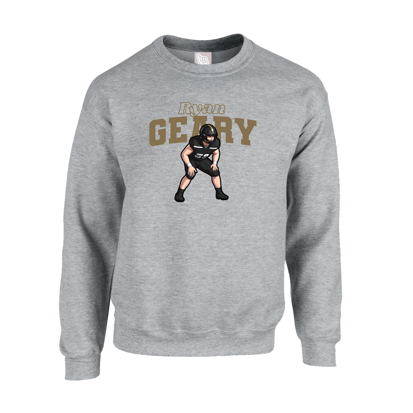 Fleece Crew — Name Arch in Grey