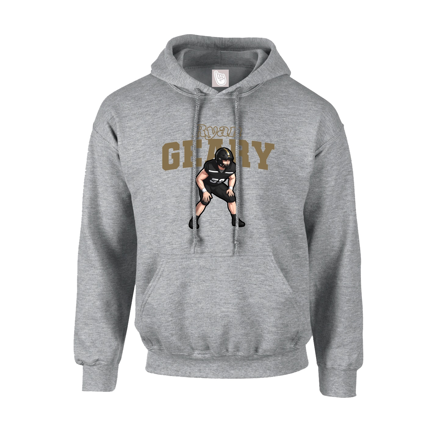 Youth Hoodie — Name Arch in Grey