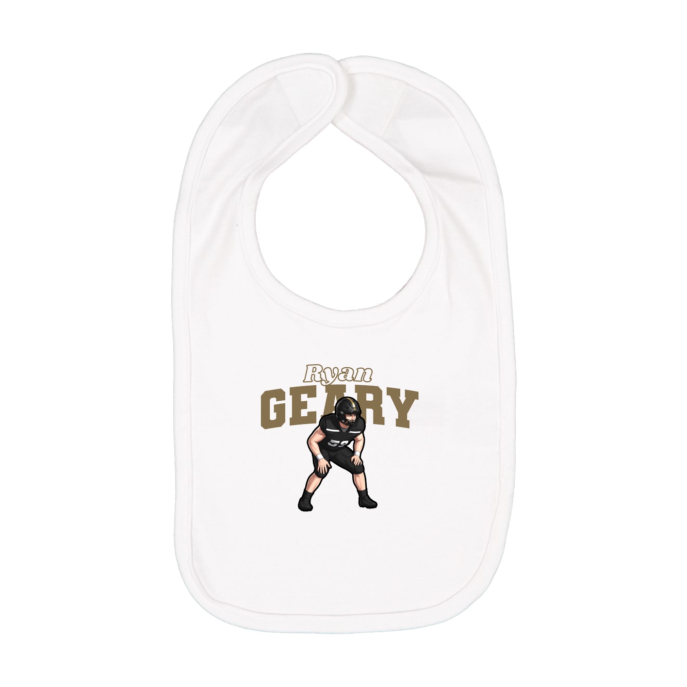 Infant Bib — Name Arch in White
