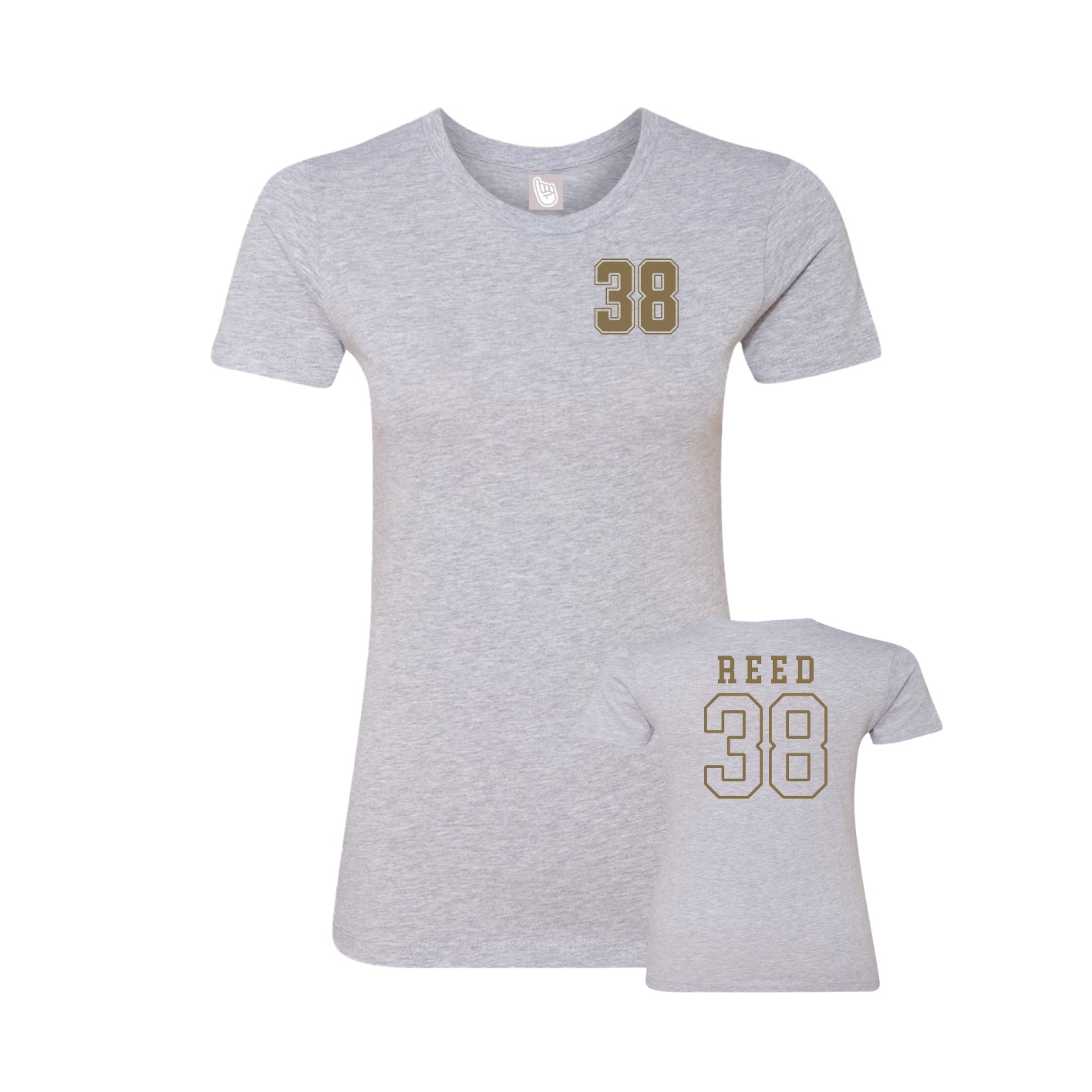 Womens Tee — Chest Back in Grey