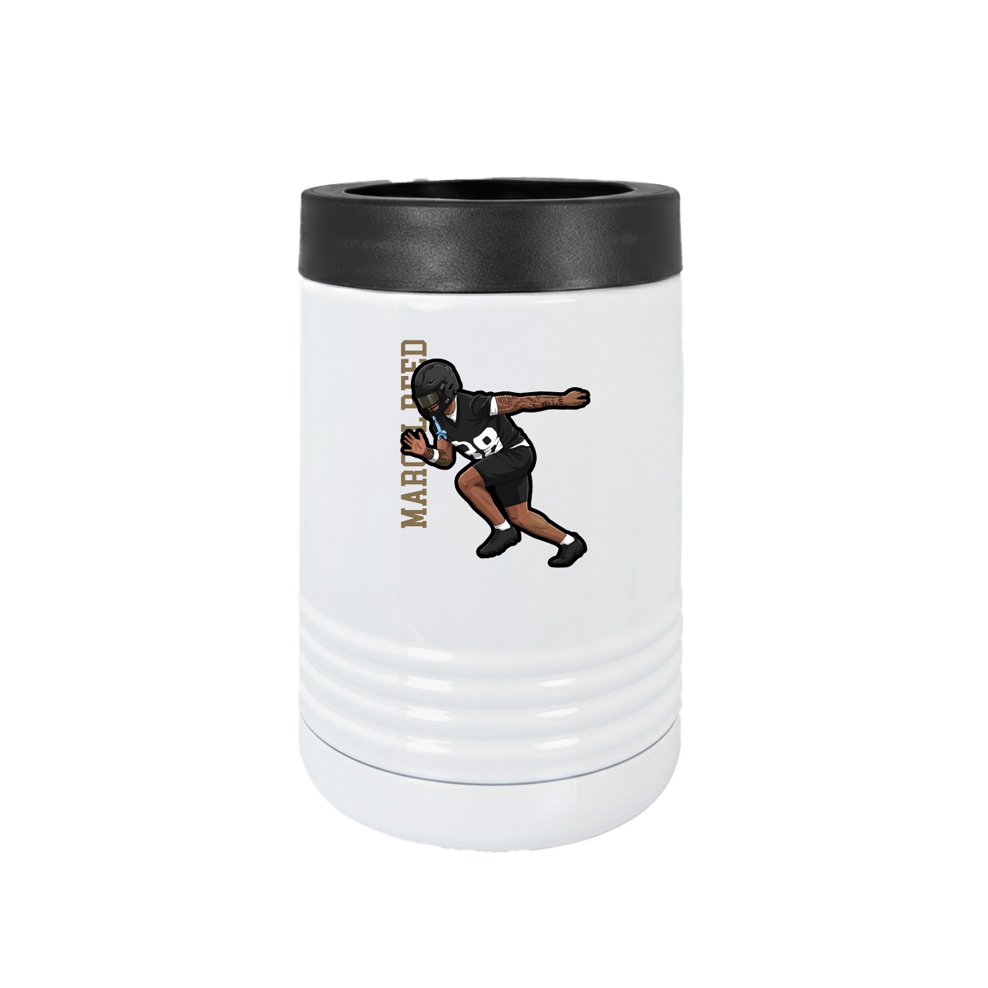 Beverage Holder — Name Vertical in White