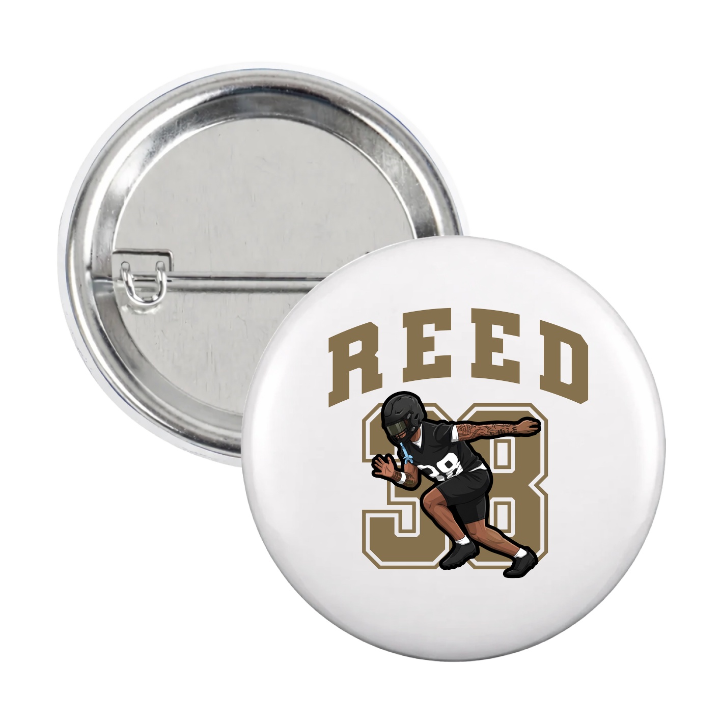 Game Day Button — Number in White