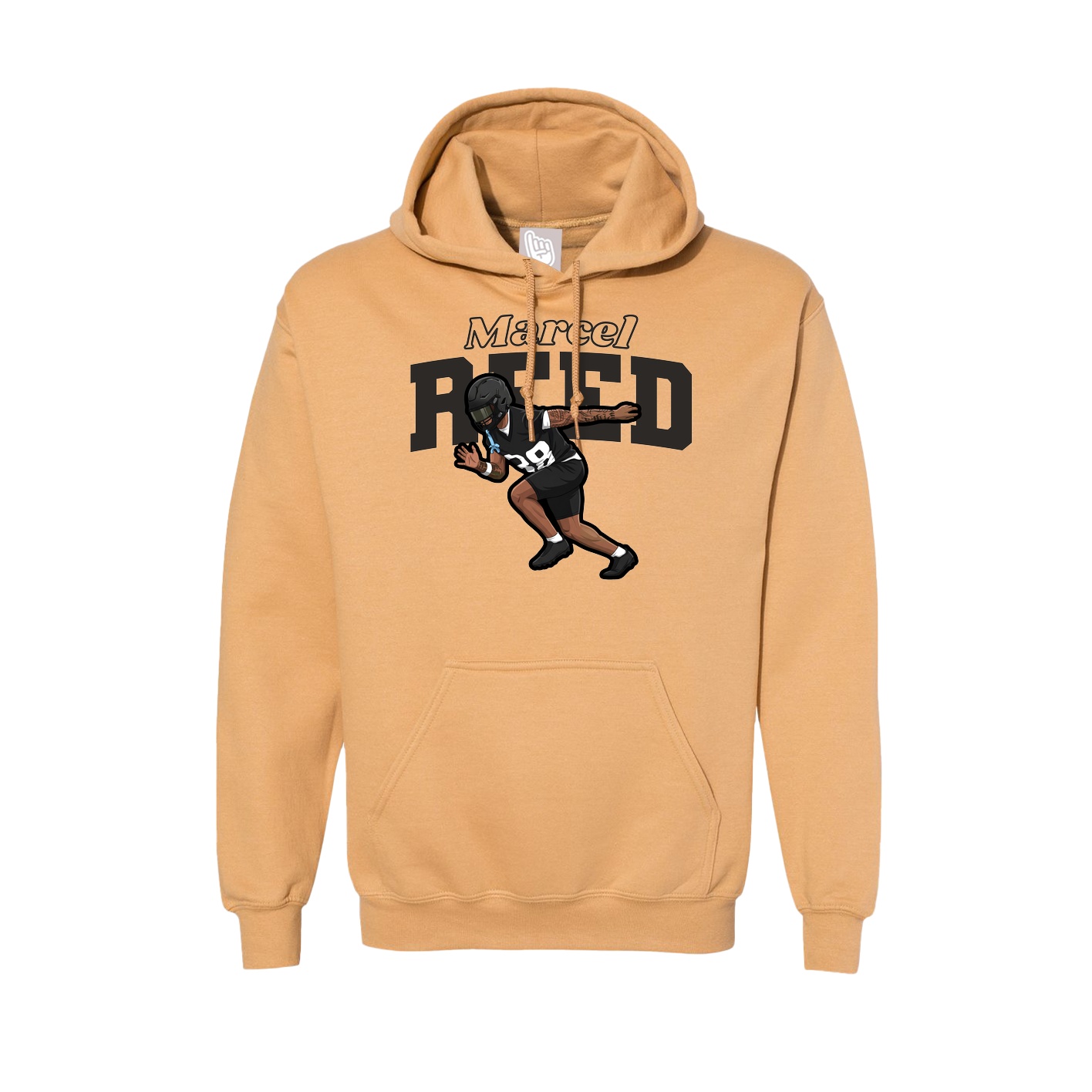 Hoodie — Name Arch in Vegas Gold