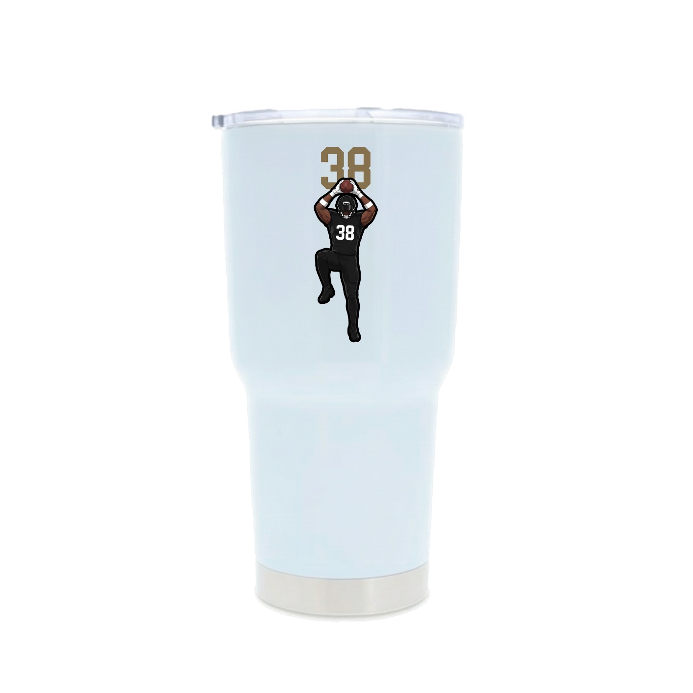 30oz Stainless Steel Tumbler — Number Top in White
