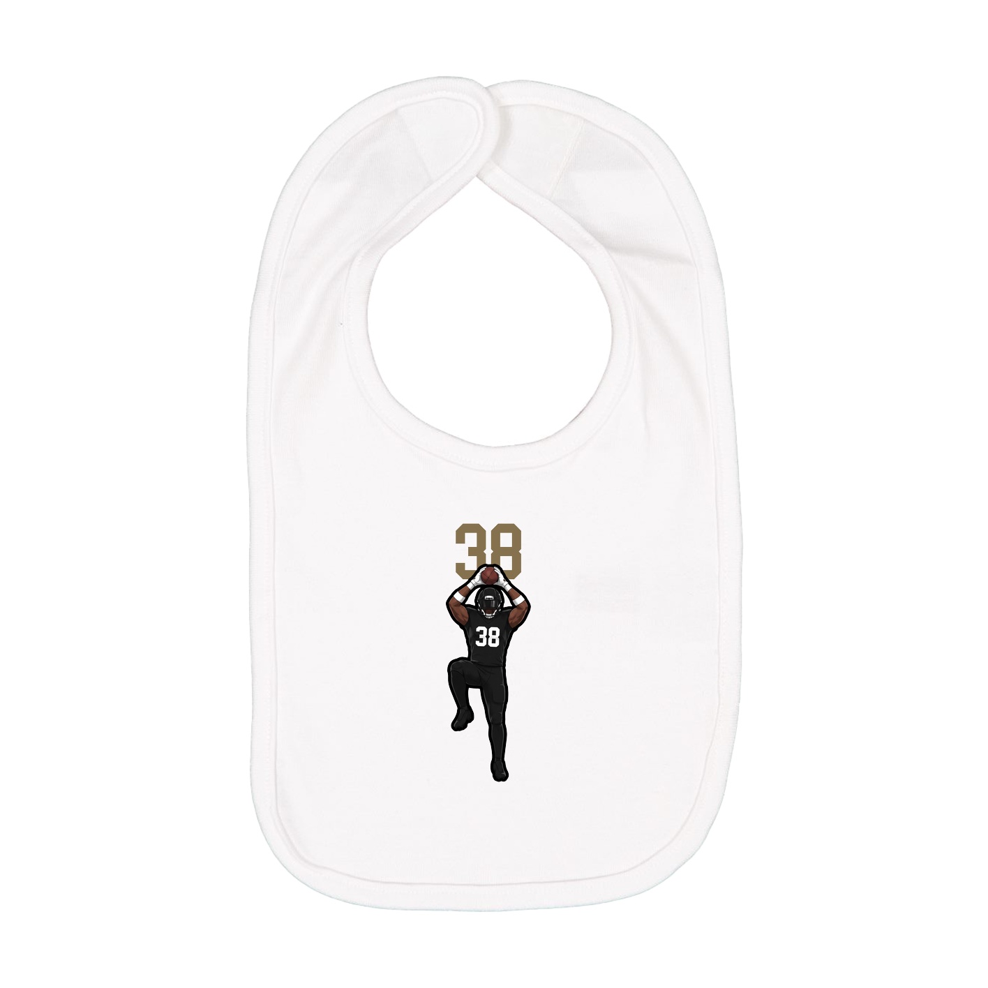 Infant Bib — Number Top in White