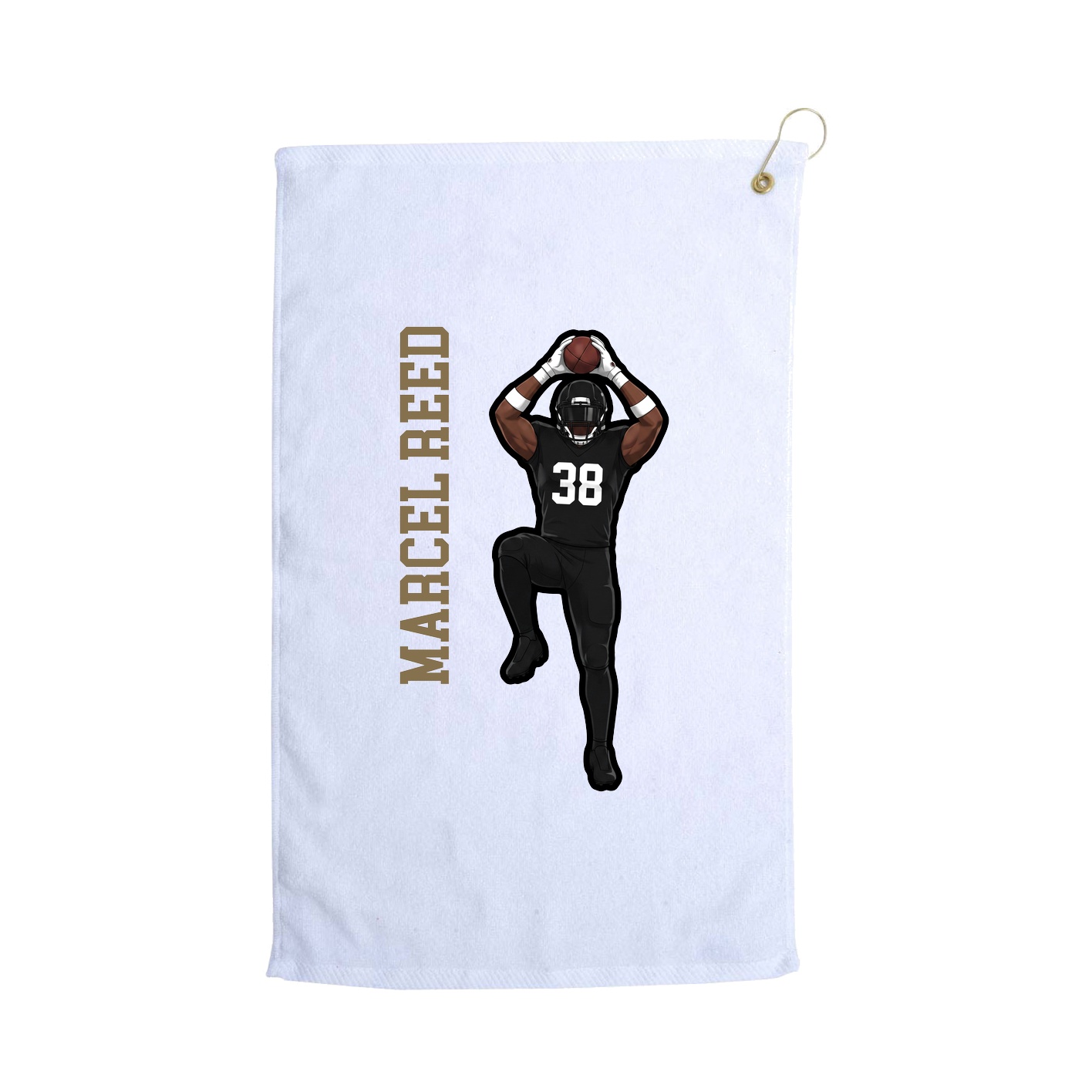 Golf Towel — Name Vertical in White