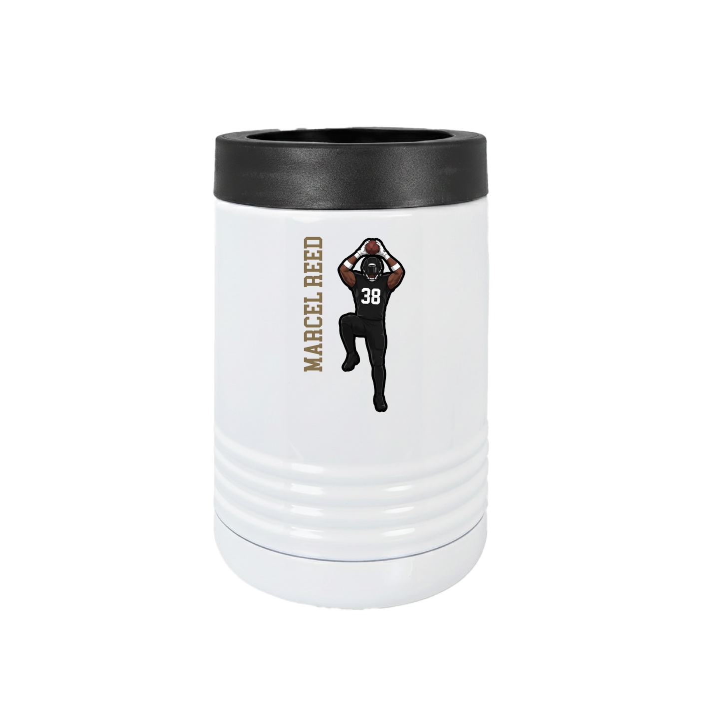 Beverage Holder — Name Vertical in White