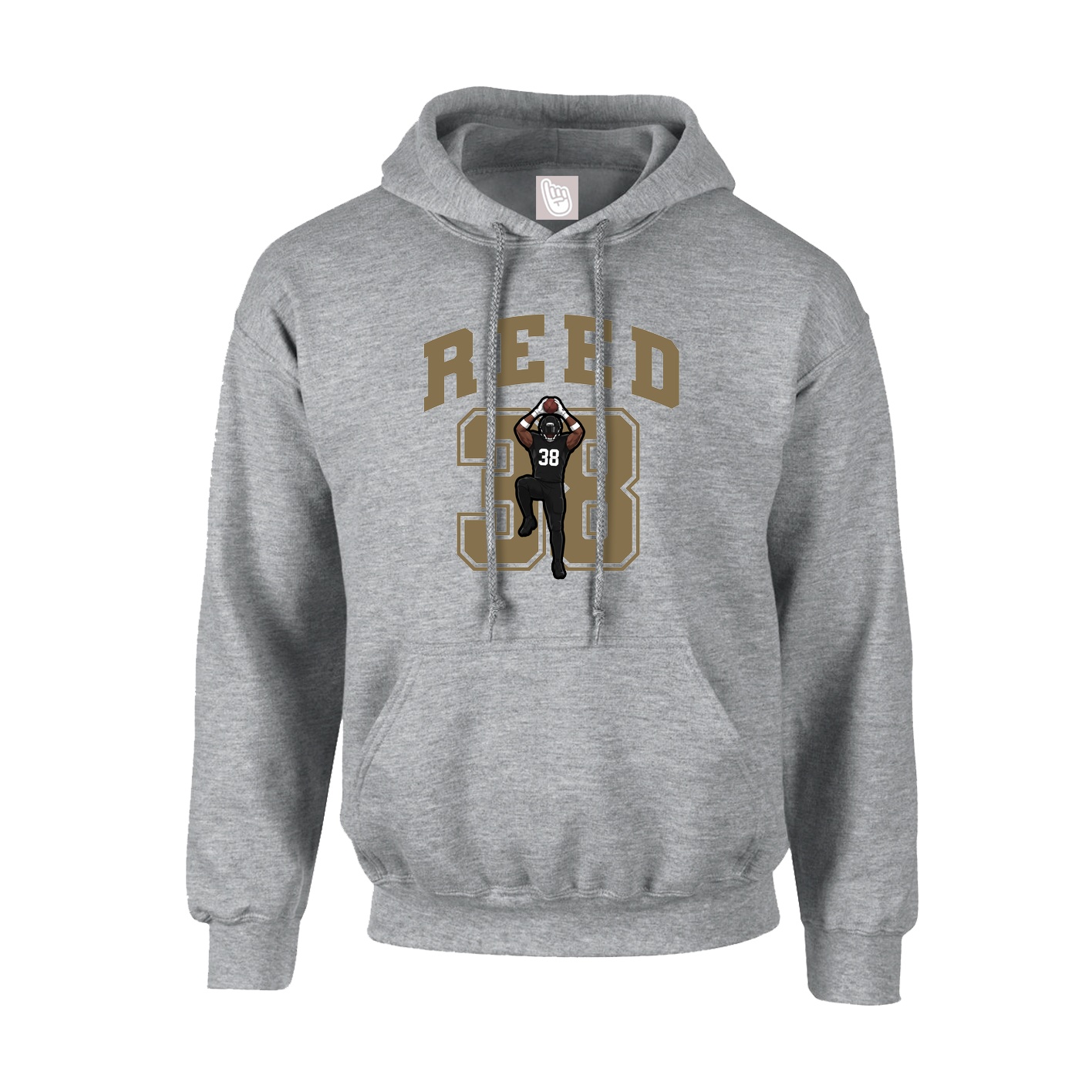 Hoodie — Number in Grey