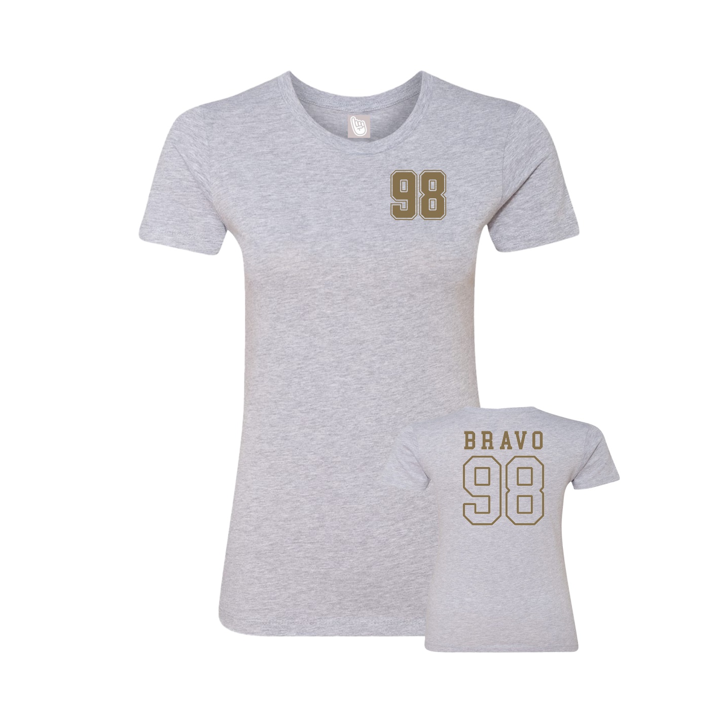 Womens Tee — Chest Back in Grey