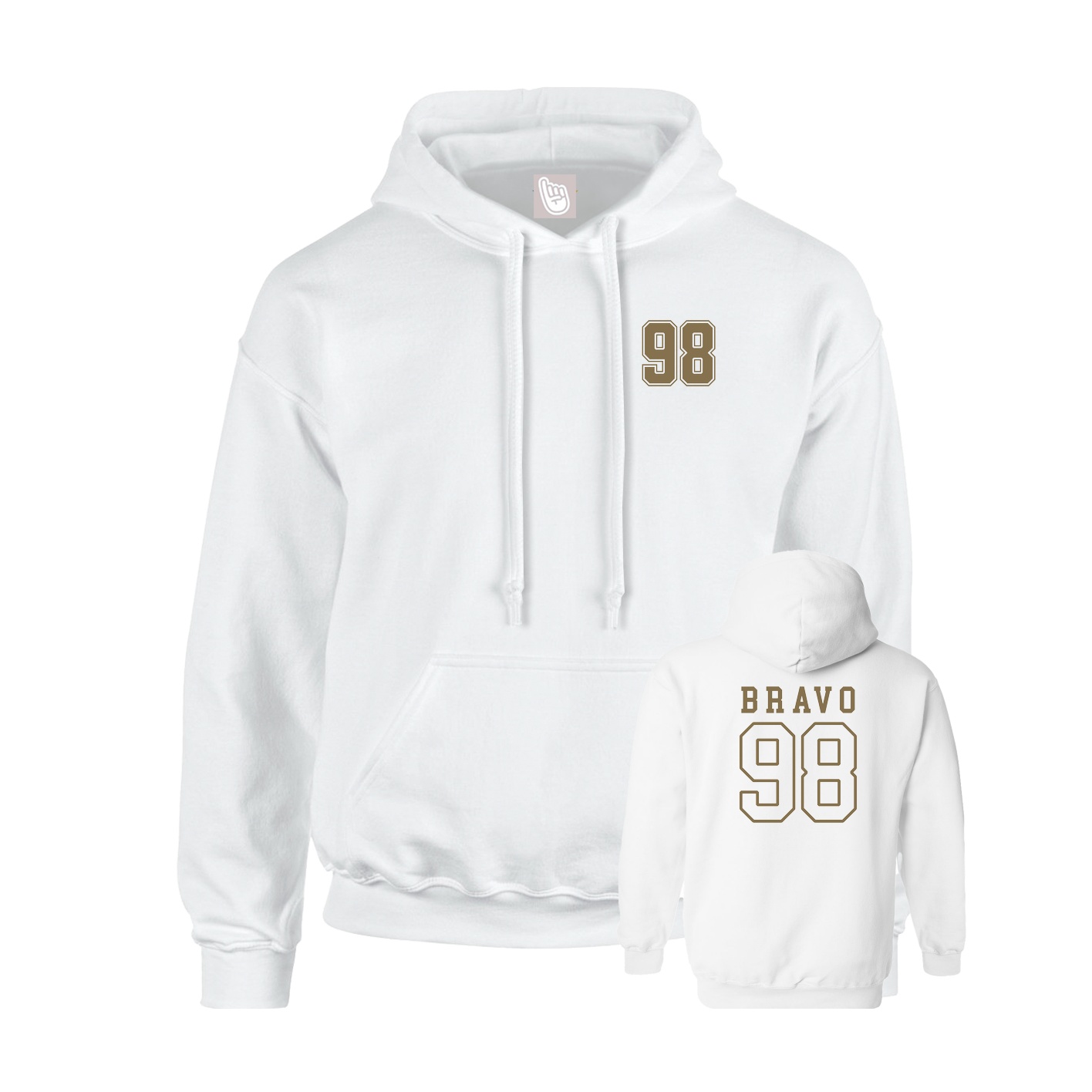 Hoodie — Chest Back in White