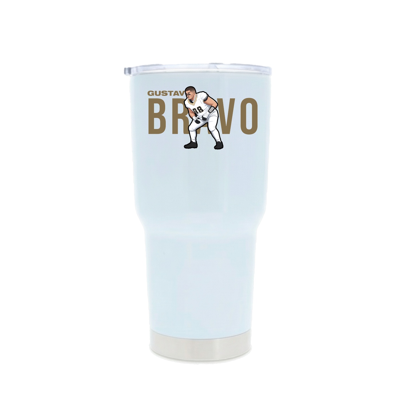 30oz Stainless Steel Tumbler — Player Name in White