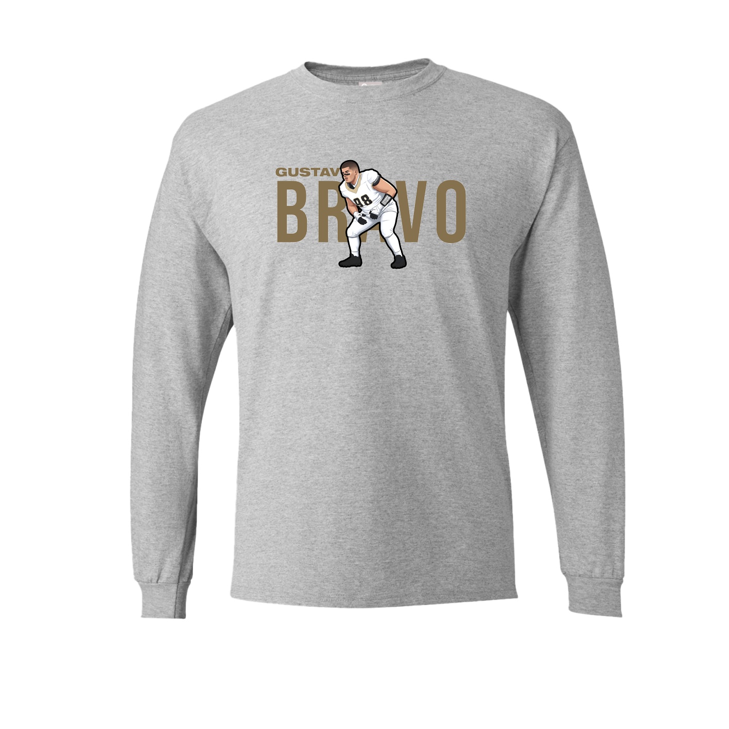 Long Sleeve Tee — Player Name in Grey