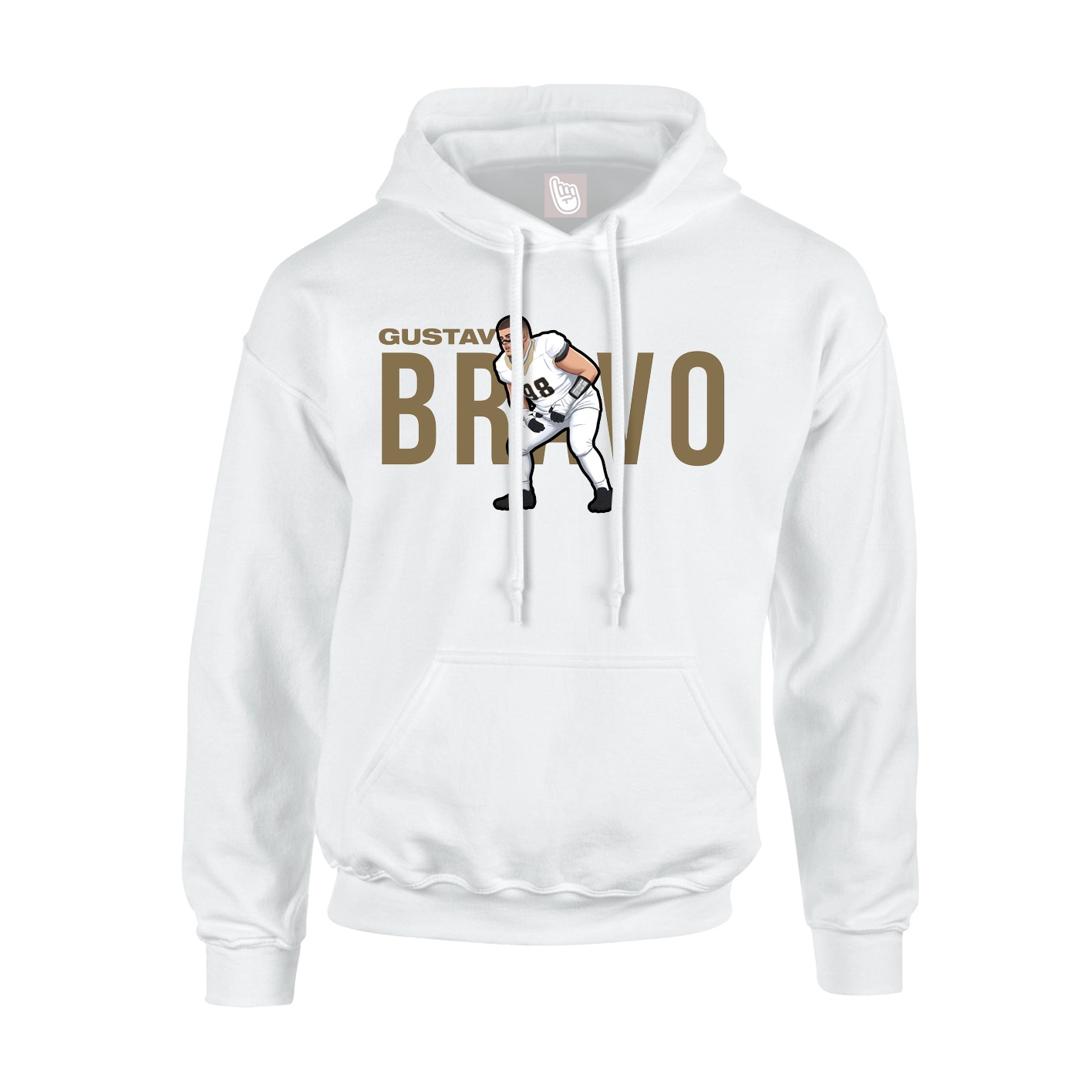 Youth Hoodie — Player Name in White