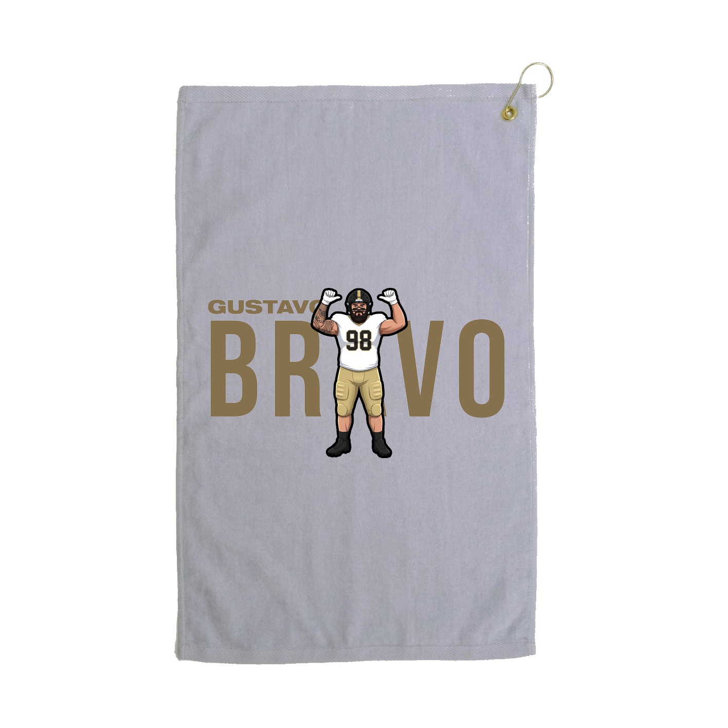 Golf Towel — Player Name in Grey