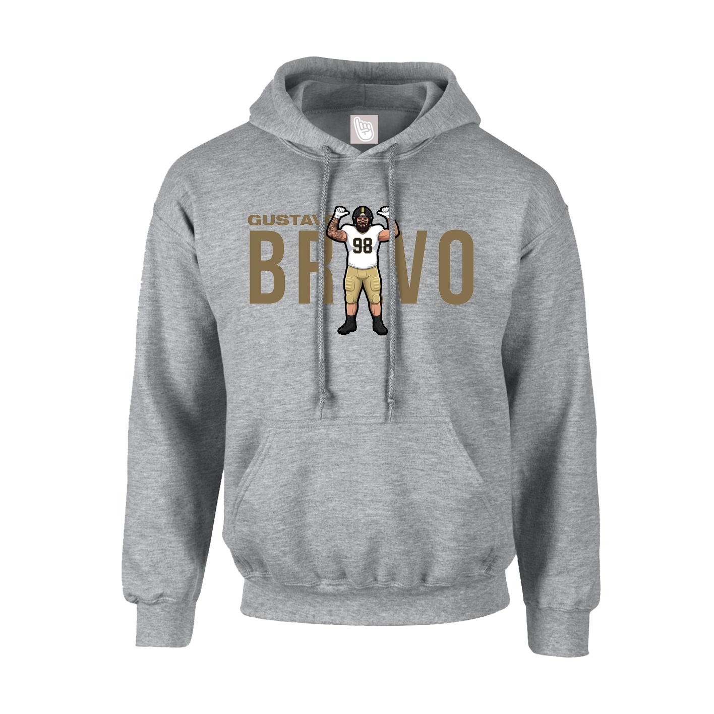Hoodie — Player Name in Grey