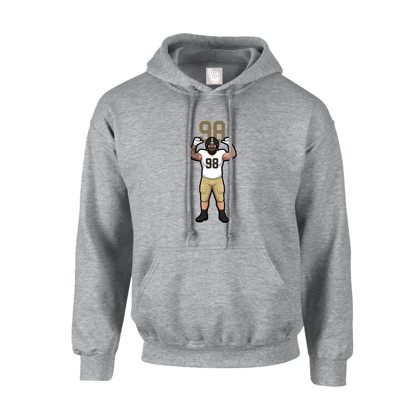 Youth Hoodie — Number Top in Grey