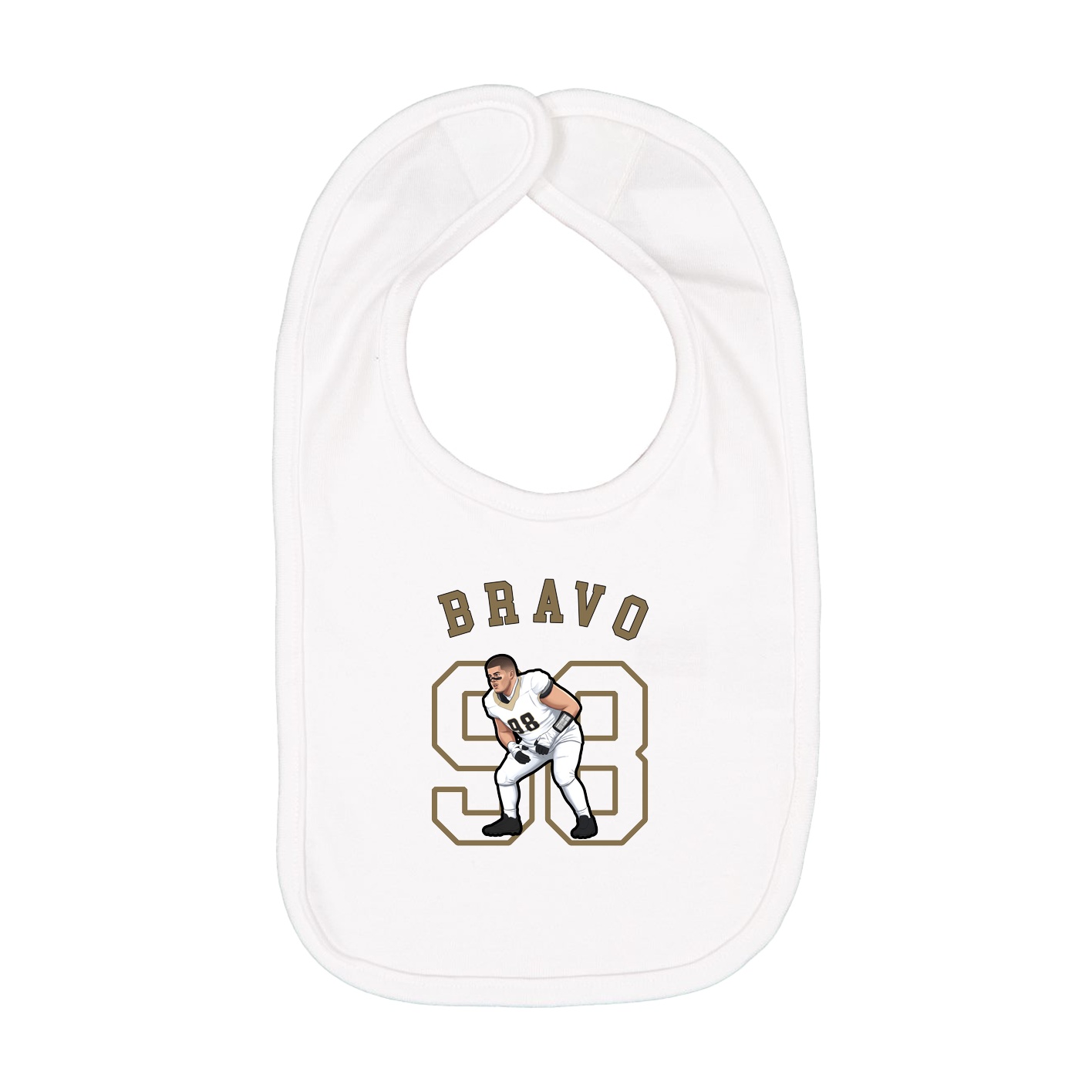 Infant Bib — Shirsey Arch in White