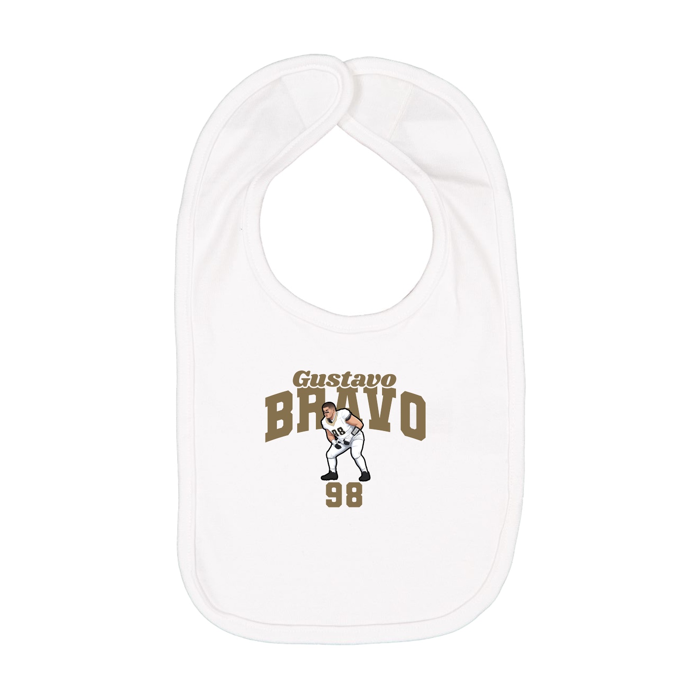 Infant Bib — Signature Arch in White