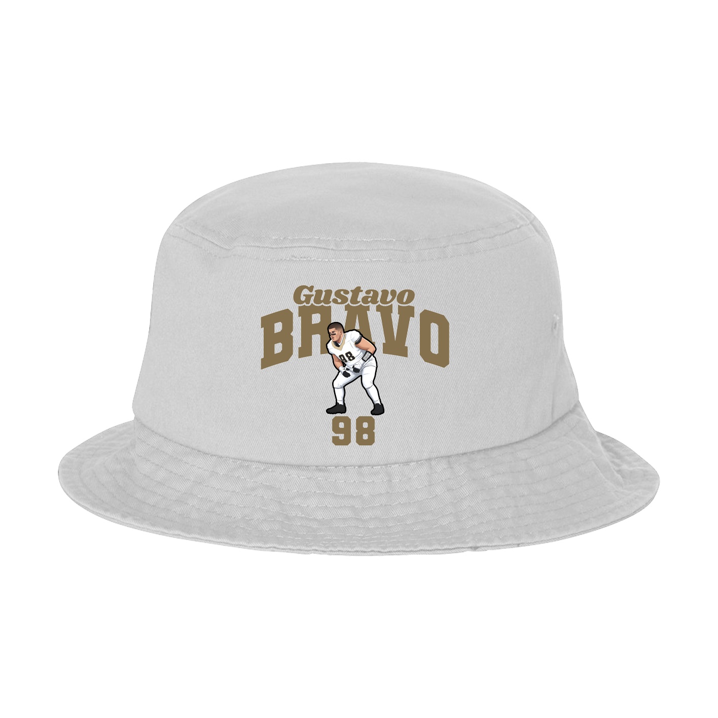 Bucket Cap — Signature Arch in White