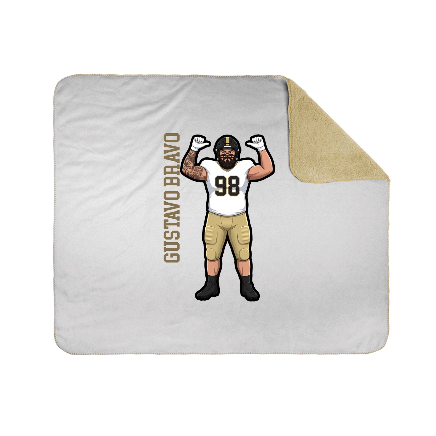 Throw Blanket — Name Vertical in White