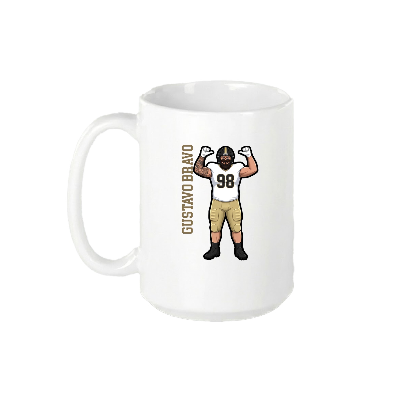 15oz Coffee Mug — Name Vertical in White