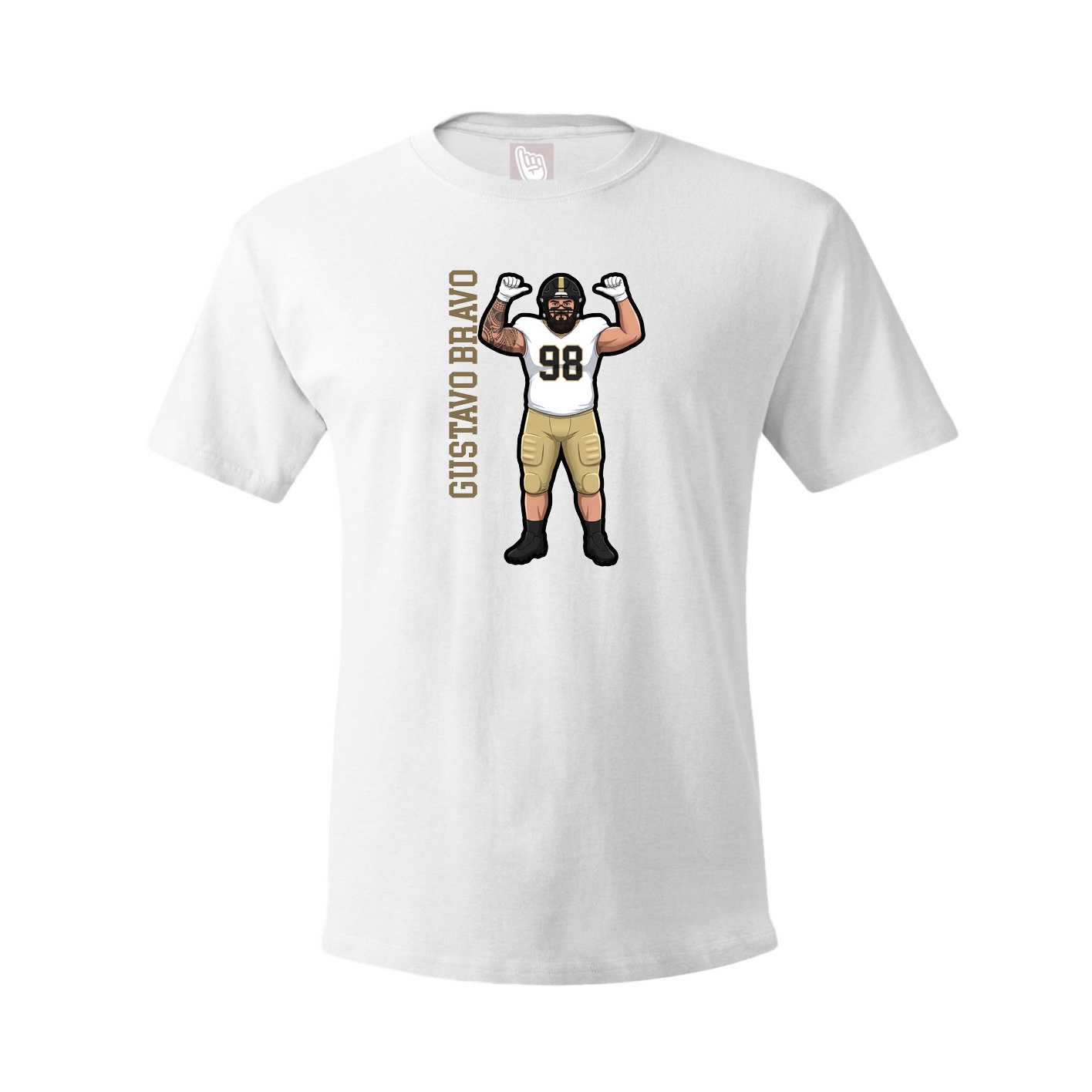Tee — Name Vertical in White