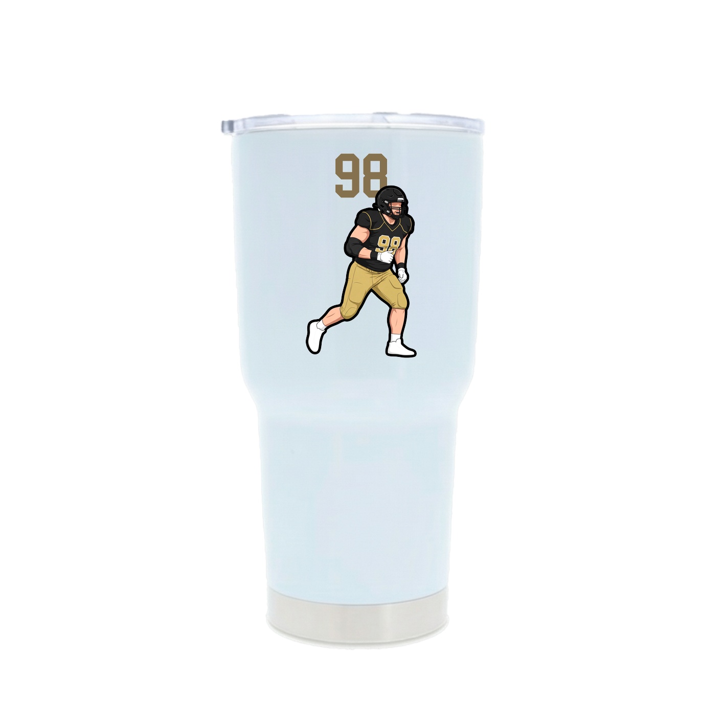 30oz Stainless Steel Tumbler — Number Top in White