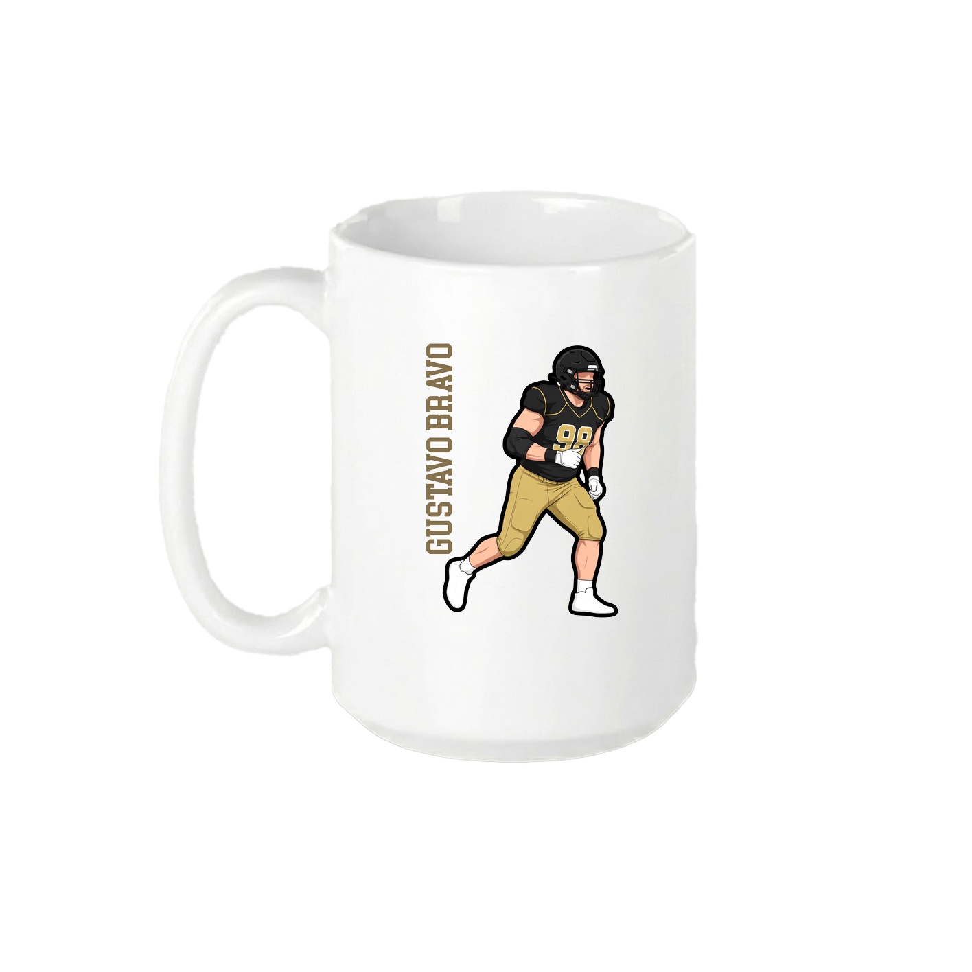 15oz Coffee Mug — Name Vertical in White