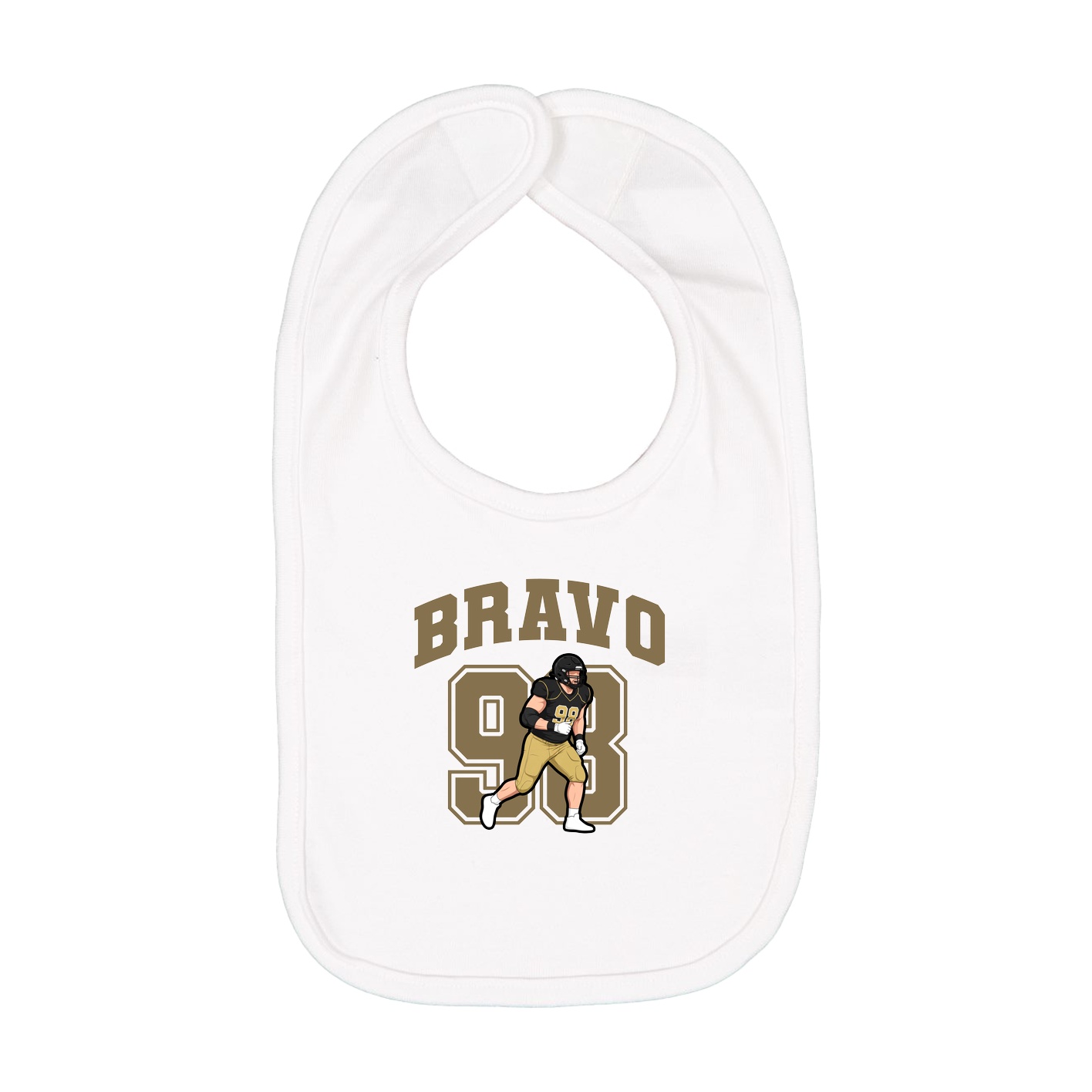 Infant Bib — Number in White