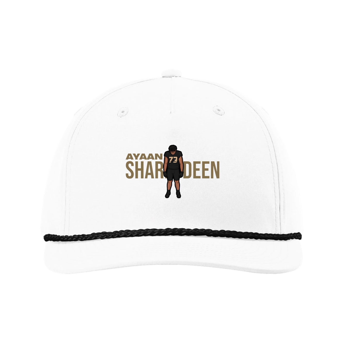 Five-Panel Classic Rope Cap — Player Name in White