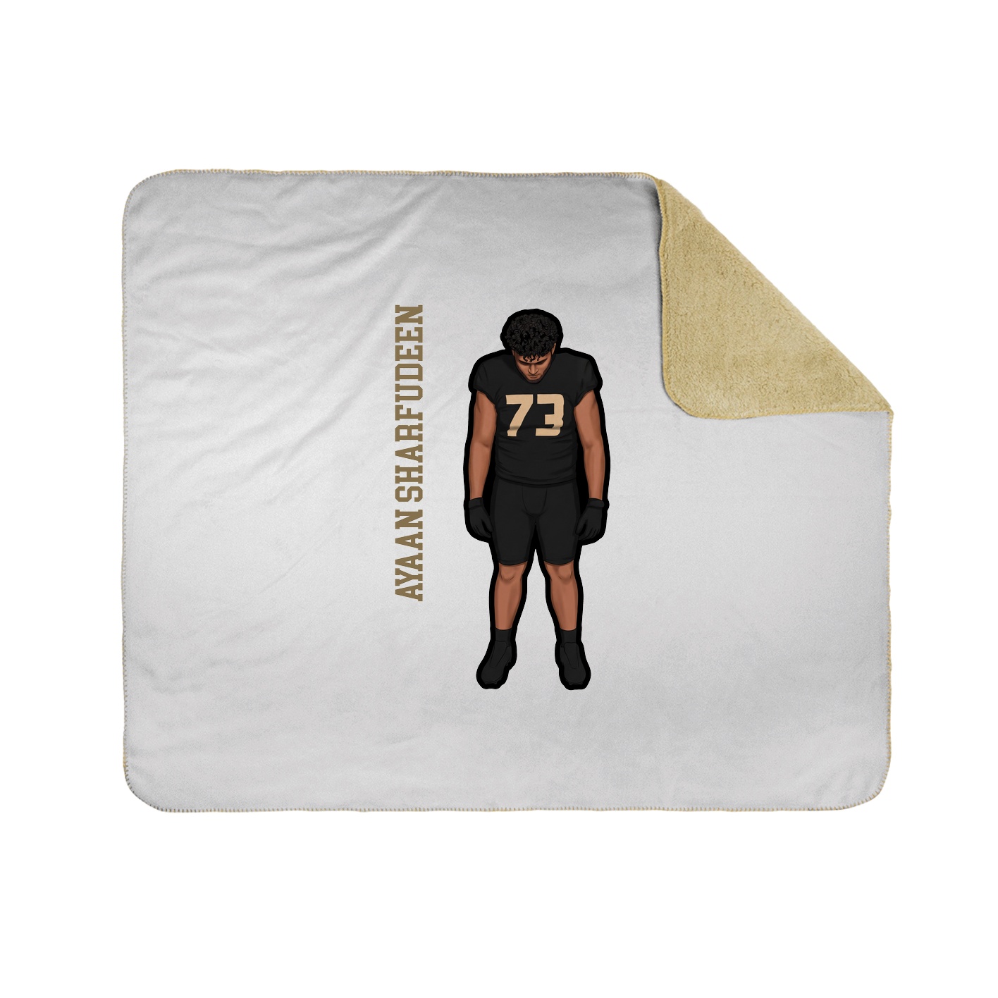 Throw Blanket — Name Vertical in White