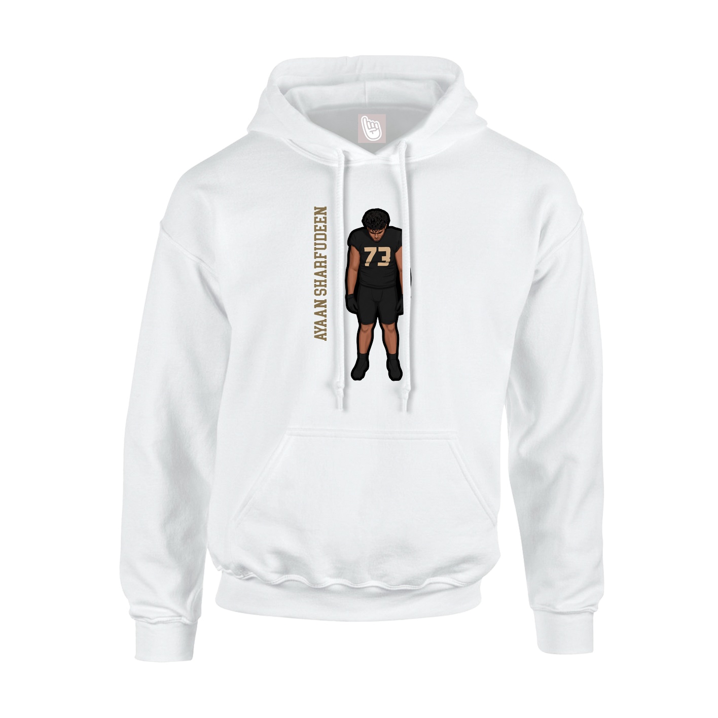 Hoodie — Name Vertical in White