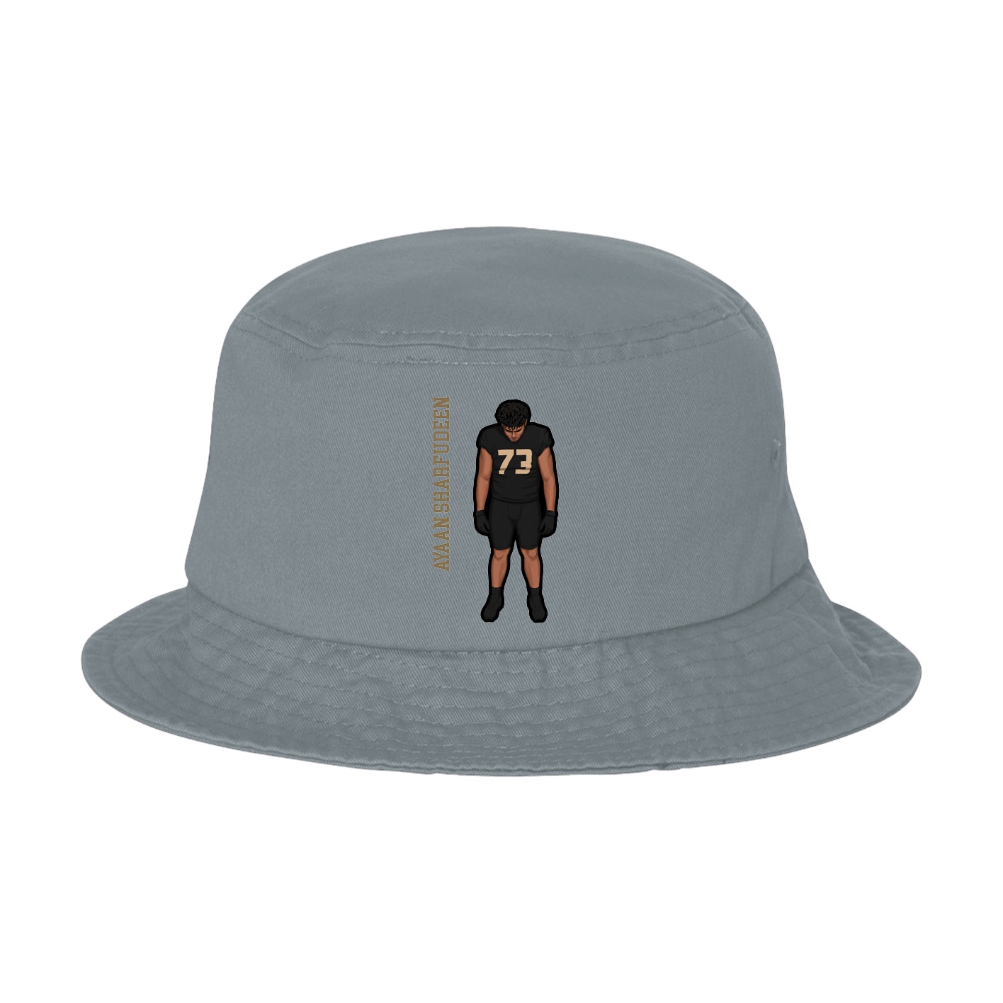 Bucket Cap — Name Vertical in Grey