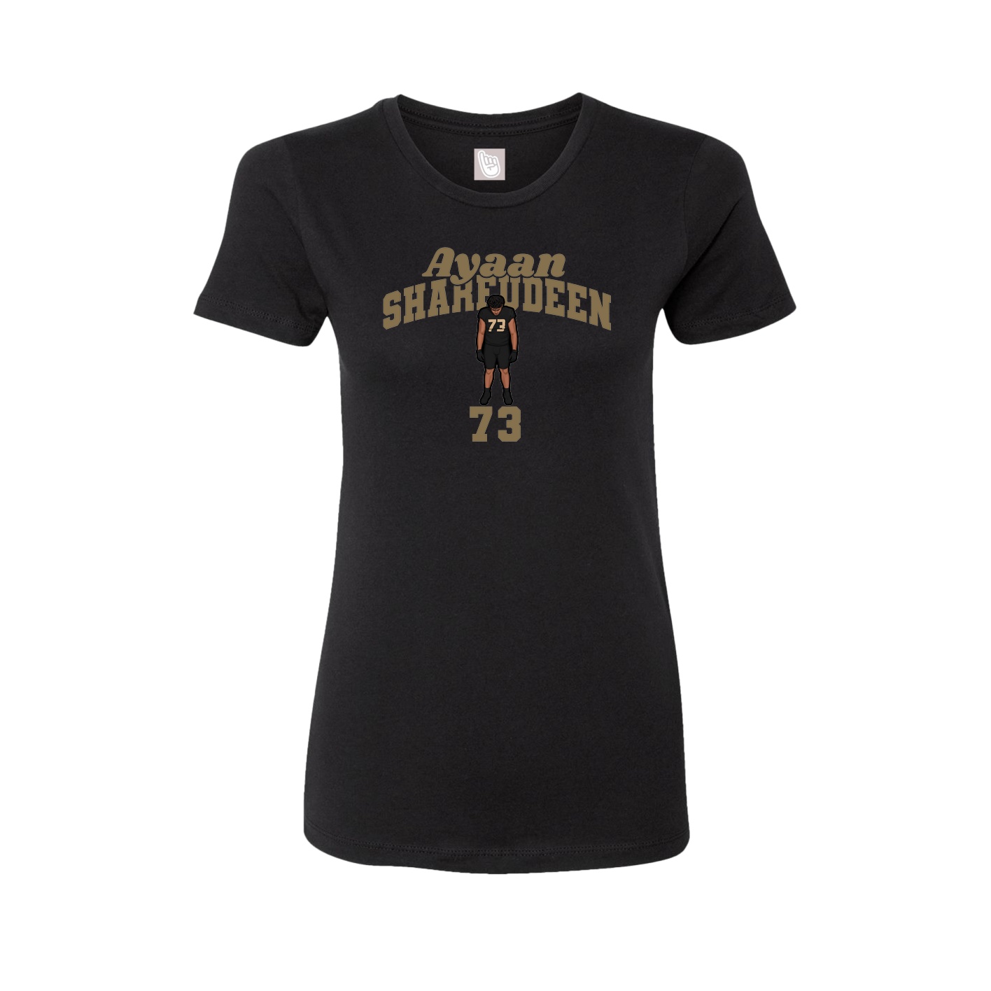 Fitted Women's Tee — Signature Arch in Black