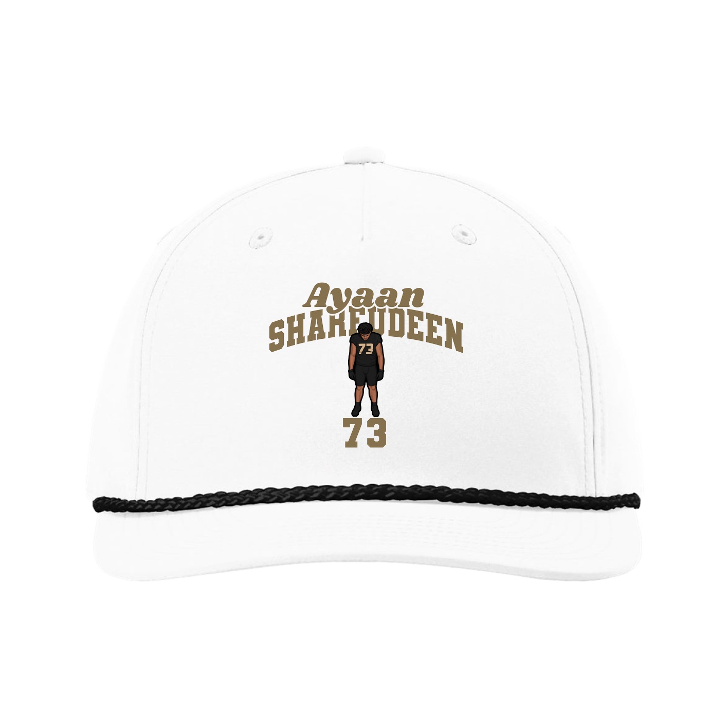 Five-Panel Classic Rope Cap — Signature Arch in White