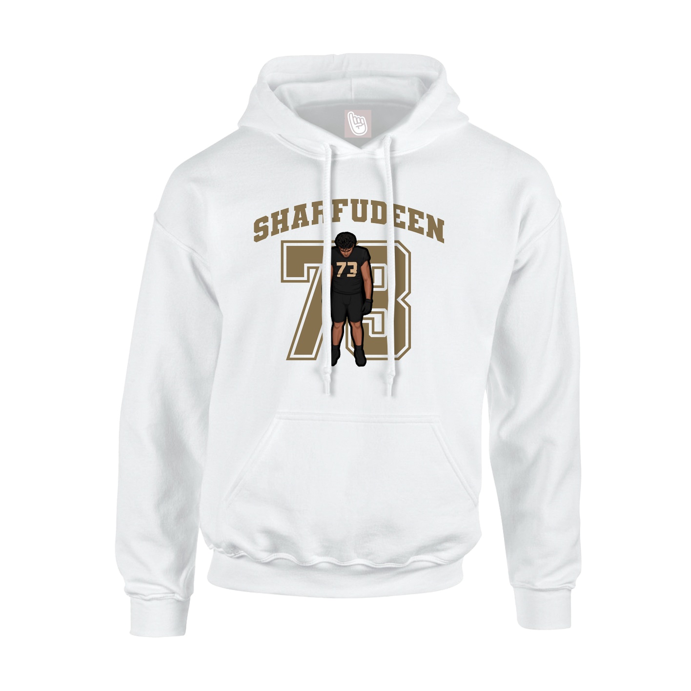 Youth Hoodie — Number in White