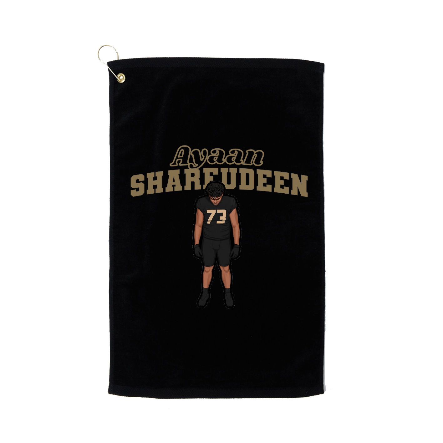 Golf Towel — Name Arch in Black