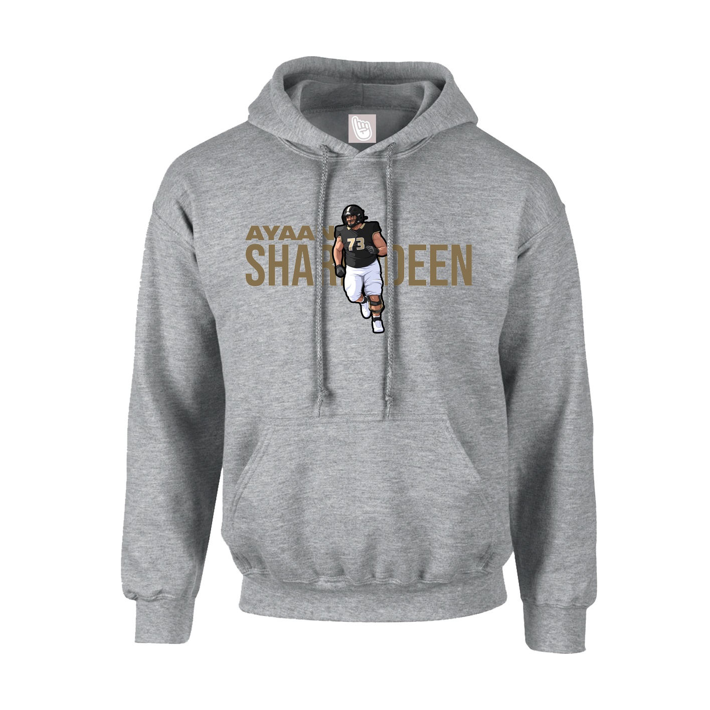 Youth Hoodie — Player Name in Grey