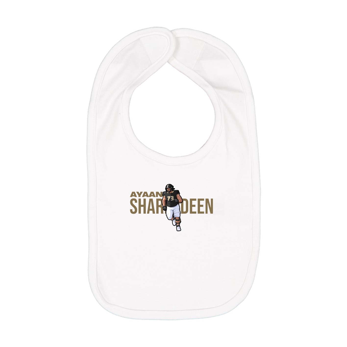 Infant Bib — Player Name in White
